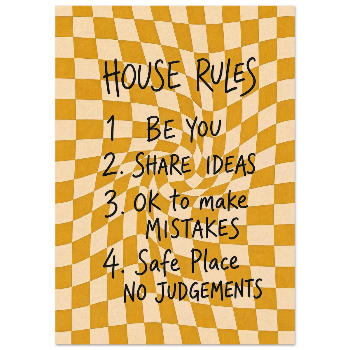 HOUSE RULES · Mustard art print