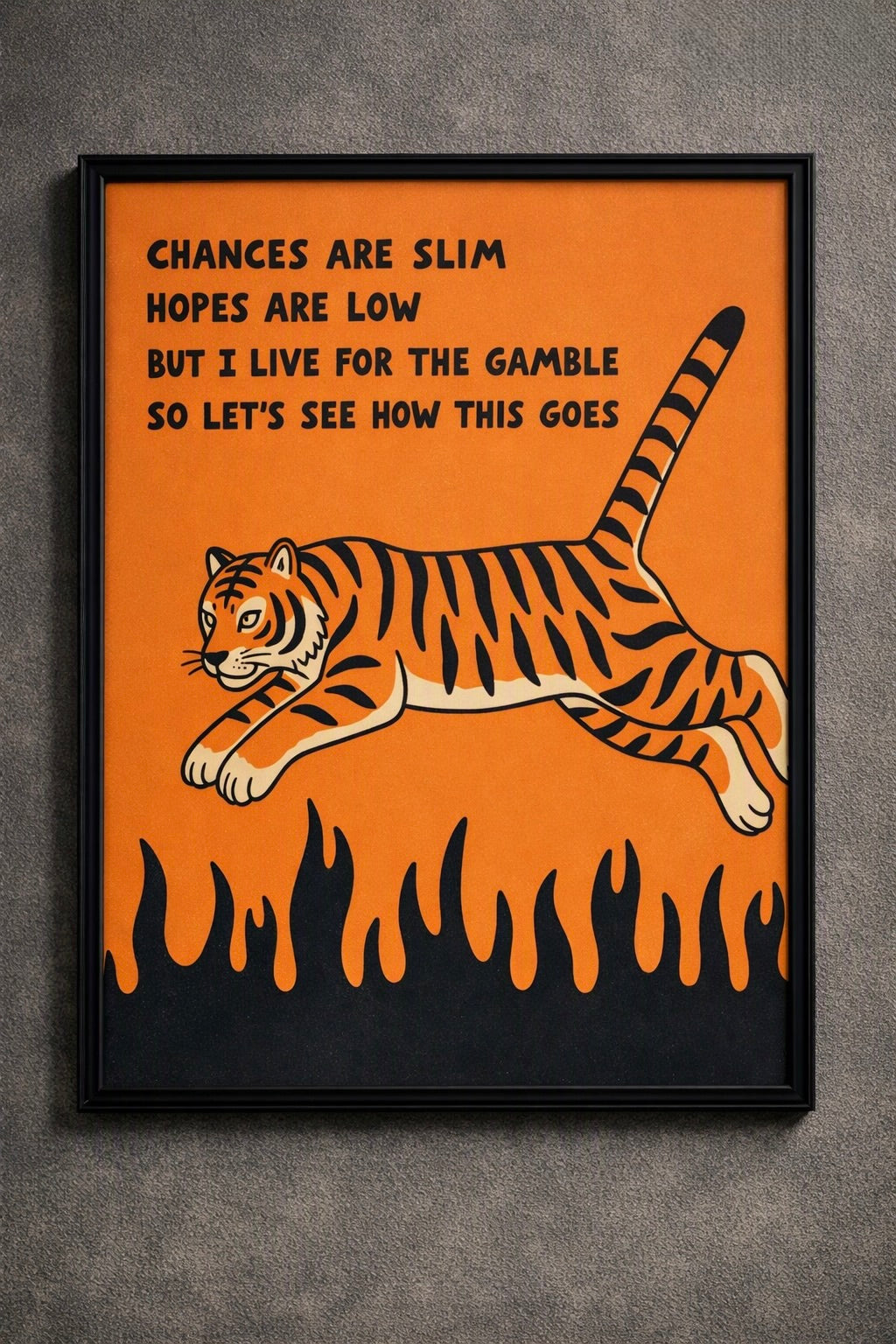 TAKE A CHANCE & SEE HOW IT GOES on the wall