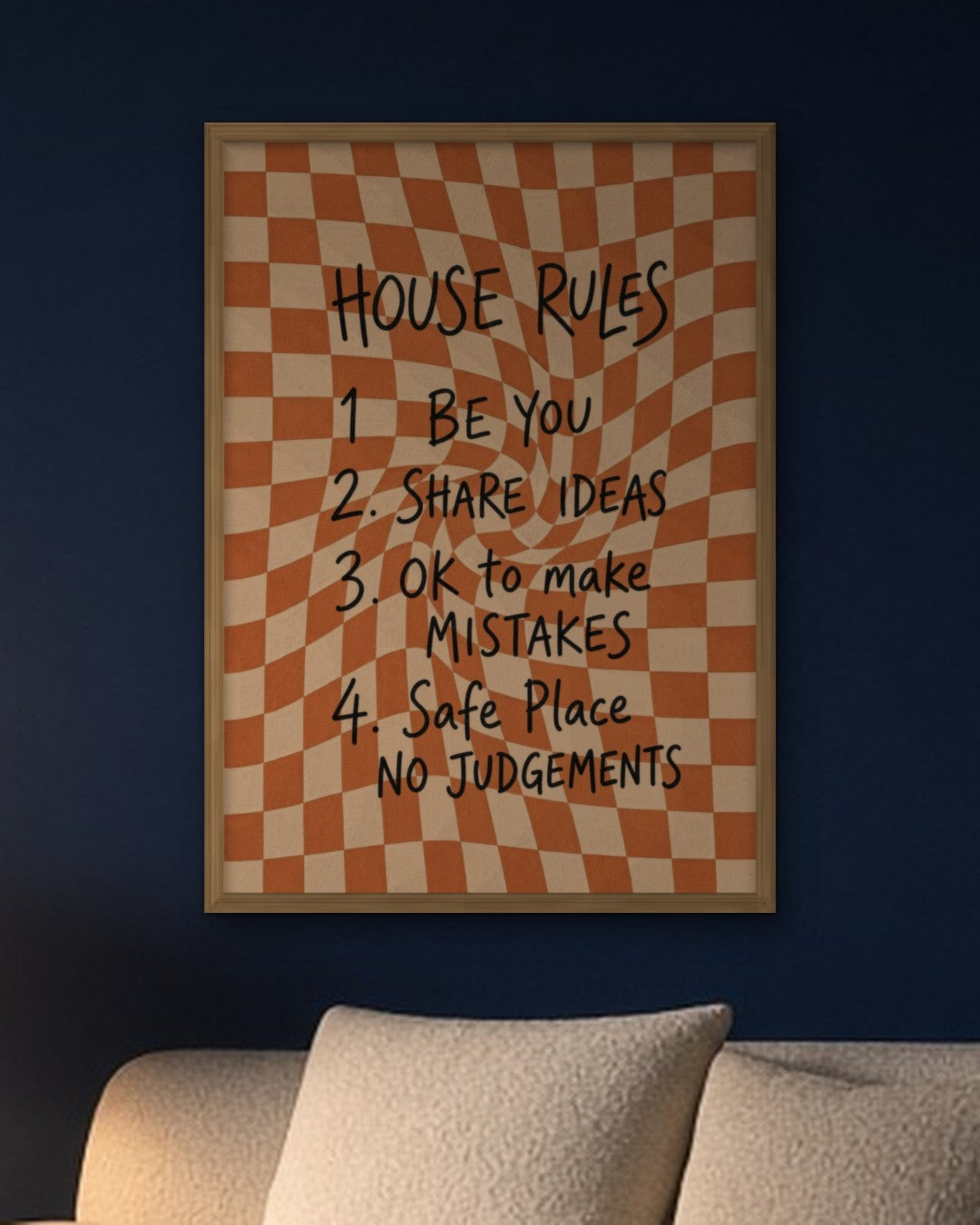 HOUSE RULES · Terracotta on the wall