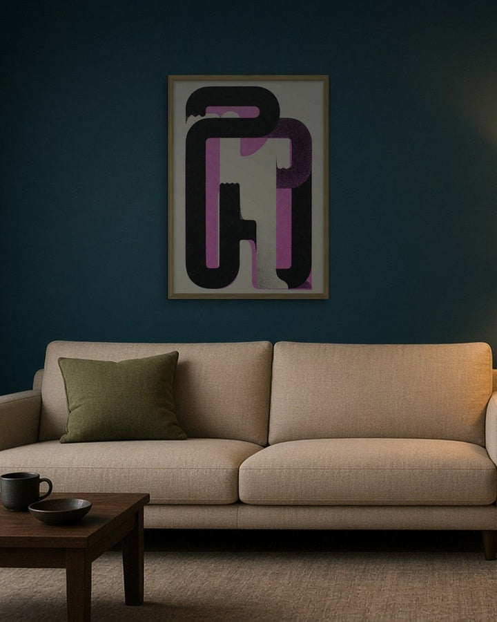 BLACK MAGENTA framed on a wall