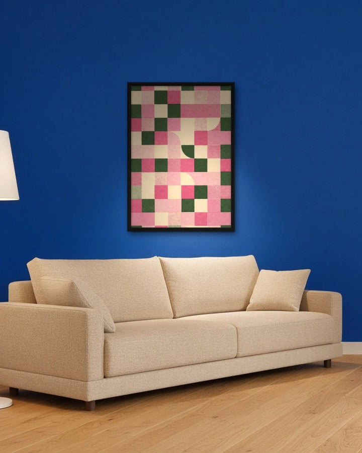 GARDEN GRID framed on a wall