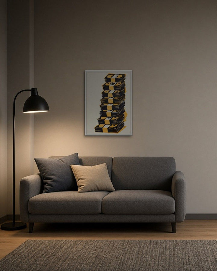 THE STACK framed on a wall