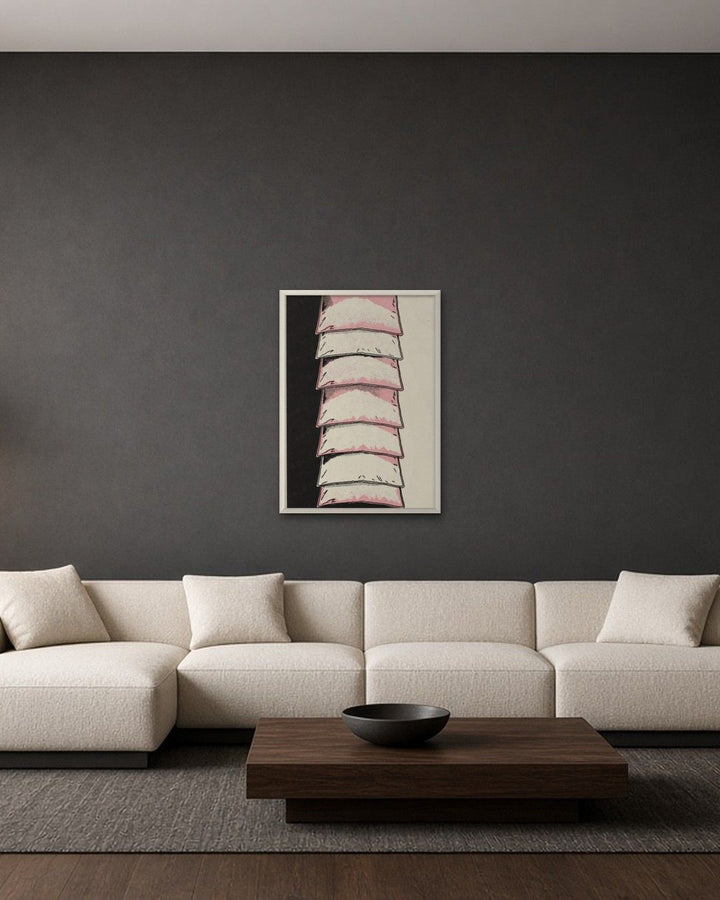 SUGAR STACK framed on a wall
